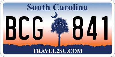 SC license plate BCG841