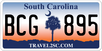 SC license plate BCG895