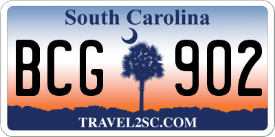 SC license plate BCG902