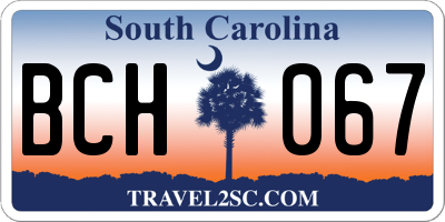 SC license plate BCH067
