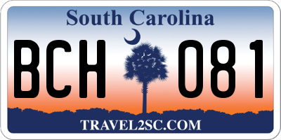 SC license plate BCH081