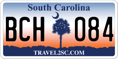 SC license plate BCH084