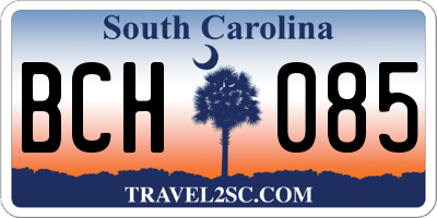 SC license plate BCH085