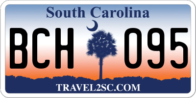 SC license plate BCH095