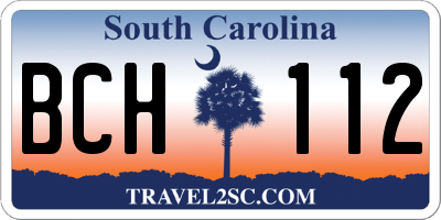 SC license plate BCH112