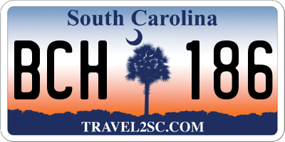 SC license plate BCH186