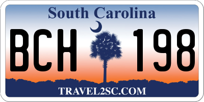 SC license plate BCH198