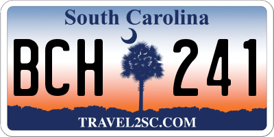 SC license plate BCH241