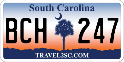 SC license plate BCH247