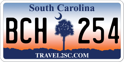 SC license plate BCH254