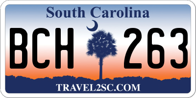 SC license plate BCH263