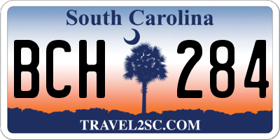 SC license plate BCH284