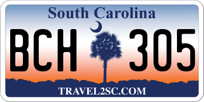SC license plate BCH305