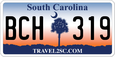 SC license plate BCH319