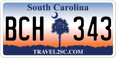 SC license plate BCH343