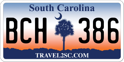 SC license plate BCH386