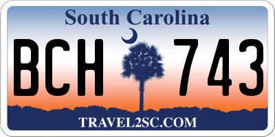 SC license plate BCH743