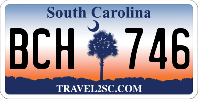 SC license plate BCH746