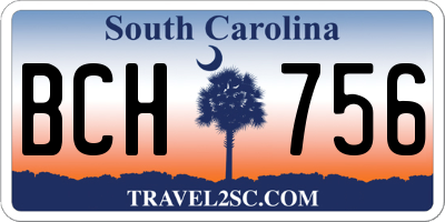 SC license plate BCH756