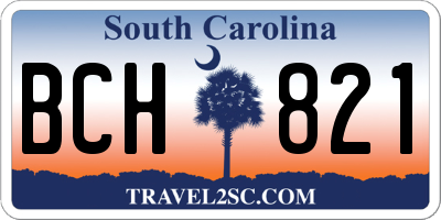 SC license plate BCH821