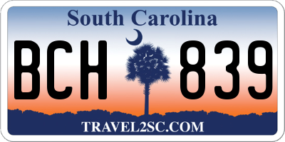 SC license plate BCH839