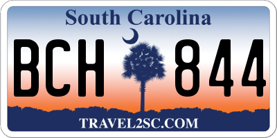 SC license plate BCH844