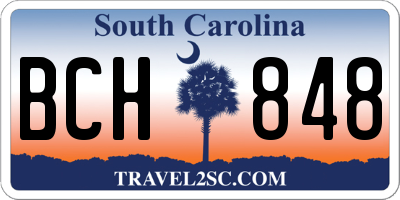 SC license plate BCH848