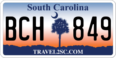 SC license plate BCH849