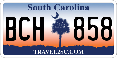 SC license plate BCH858