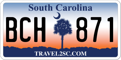 SC license plate BCH871