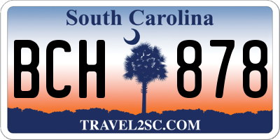 SC license plate BCH878