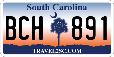 SC license plate BCH891