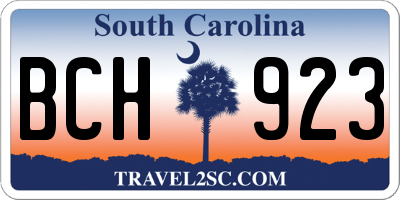 SC license plate BCH923
