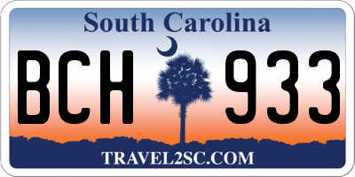 SC license plate BCH933