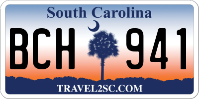 SC license plate BCH941