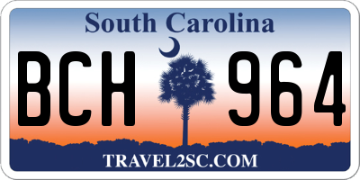 SC license plate BCH964