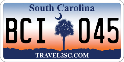 SC license plate BCI045