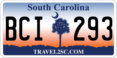 SC license plate BCI293