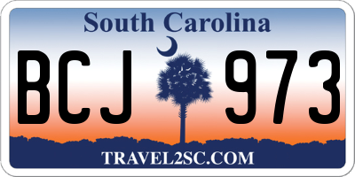 SC license plate BCJ973