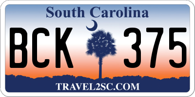 SC license plate BCK375