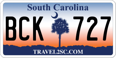 SC license plate BCK727