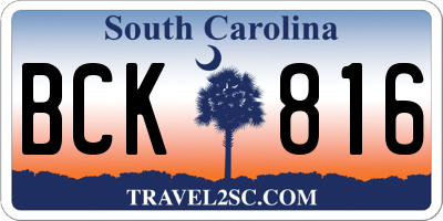SC license plate BCK816