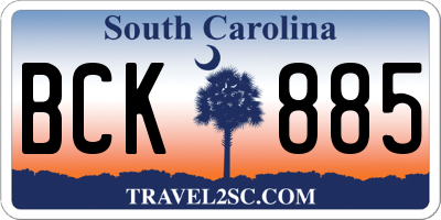 SC license plate BCK885