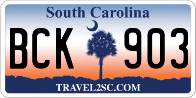 SC license plate BCK903