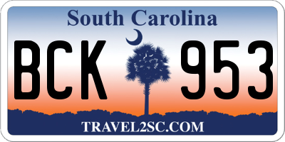 SC license plate BCK953