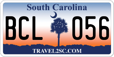 SC license plate BCL056