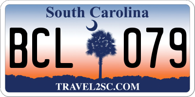 SC license plate BCL079