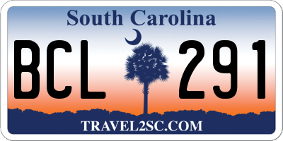SC license plate BCL291