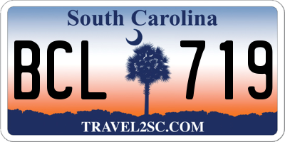 SC license plate BCL719