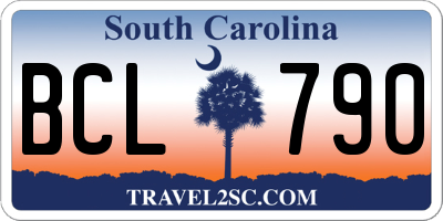 SC license plate BCL790